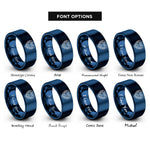 font options for inside engraving on blue link keyhole rings
