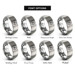 font options for inside engraving on gray linked clover rings