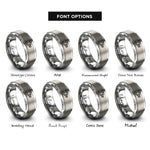 font options for inside engraving on gray linked list rings