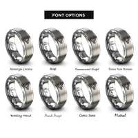 font options for inside engraving on gray linked list rings