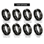 font options for inside engraving on black & grey lion rings