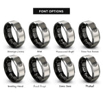 font options for inside engraving on black & gray lion rings
