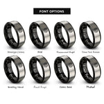 font options for inside engraving on black & grey lion rings