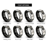 font options for inside engraving on black & grey lion rings