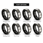 font options for inside engraving on black & gray lion rings