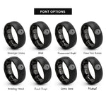 font options for inside engraving on black lion rings
