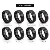 font options for inside engraving on black lion rings