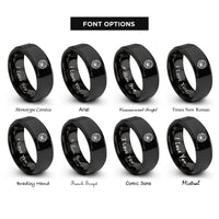font options for inside engraving on black lion rings