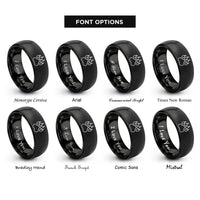 font options for inside engraving on black lion claws rings