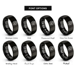 font options for inside engraving on black lion cub rings