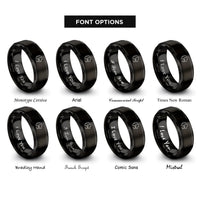 font options for inside engraving on black lion cub rings