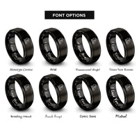 font options for inside engraving on black lion family cub rings