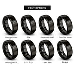 font options for inside engraving on black lion family cub rings