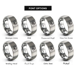 font options for inside engraving on silver lion rings