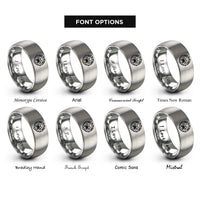 font options for inside engraving on silver lion rings