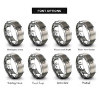 font options for inside engraving on silver lion rings