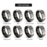 font options for inside engraving on black & grey lion rampant rings