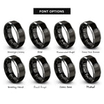 font options for inside engraving on black & gray lion rampant rings
