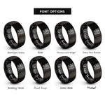 font options for inside engraving on black lion rampant rings