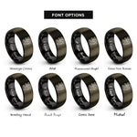 font options for inside engraving on gunmetal & black lion rampant rings