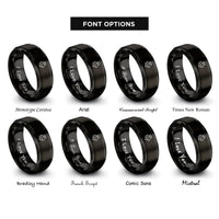 font options for inside engraving on black lion silhouette crown rings
