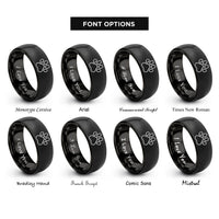 font options for inside engraving on black lion track rings