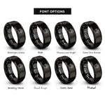 font options for inside engraving on black lion track rings