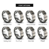 font options for inside engraving on grey lion track rings