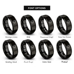 font options for inside engraving on black lioness rings