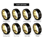 font options for inside engraving on black & gold lioness cub nuzzle rings