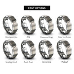 font options for inside engraving on grey lioness rings