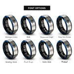font options for inside engraving on black & blue & silver lionfish rings