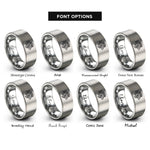 font options for inside engraving on silver lionfish rings