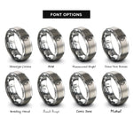 font options for inside engraving on silver lionhead rabbit rings