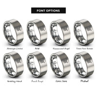 font options for inside engraving on grey lions mane jellyfish rings