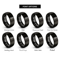 font options for inside engraving on black lipstick rings