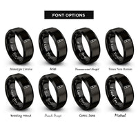 font options for inside engraving on black lipstick rings