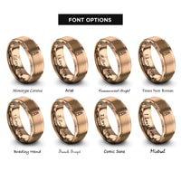 font options for inside engraving on rose gold lipstick rings