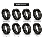 font options for inside engraving on black liquid measuring cup rings