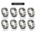 font options for inside engraving on gray liquid measuring cup rings