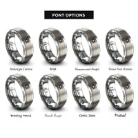 font options for inside engraving on silver lissajous figure rings