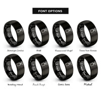 font options for inside engraving on black lit candle halo rings