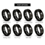 font options for inside engraving on black litha sun rings