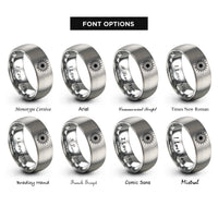 font options for inside engraving on silver litha sun rings