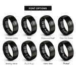 font options for inside engraving on black lizard footprint circle rings