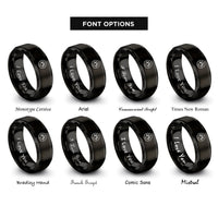 font options for inside engraving on black lizard footprint circle rings