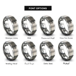 font options for inside engraving on gray lizard footprint circle rings