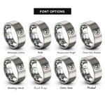 font options for inside engraving on gray lizard footprint circle rings