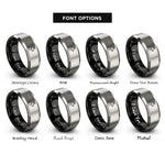 font options for inside engraving on black & gray llama rings
