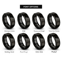 font options for inside engraving on black llama rings